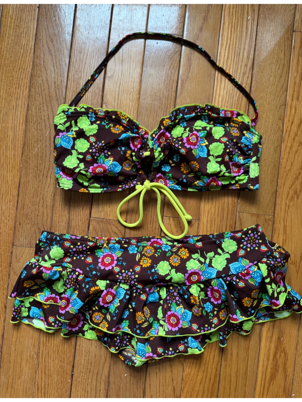 Vintage Victoria’s Secret Super Rare Skirt Floral Bathing Suit XS